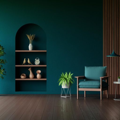 armchair-green-living-room-with-copy-space